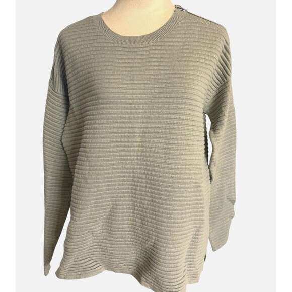 Witchery Sweaters - Witchery Womens M Knit Wool Cashmere Blend Gray Drop Shoulder Zipper Sweater
